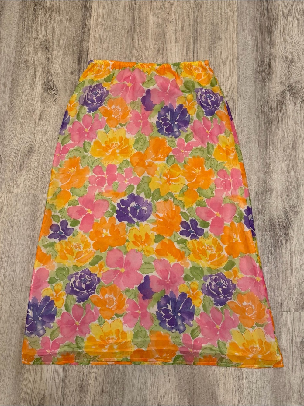 Vintage Laura Ashley 100% Silk Floral Midi Skirt Petite Medium - Picture 2 of 3